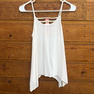 White tank top with cute stitching on the back!